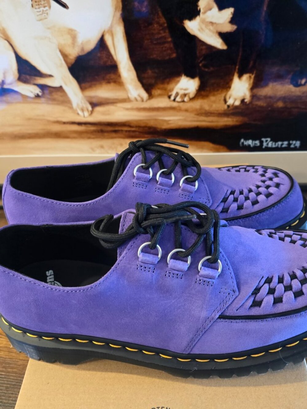 Dr Martens Ramsey Woven Suede Creepers Purple Mens Size 10 US NEW RARE - Picture 5 of 10